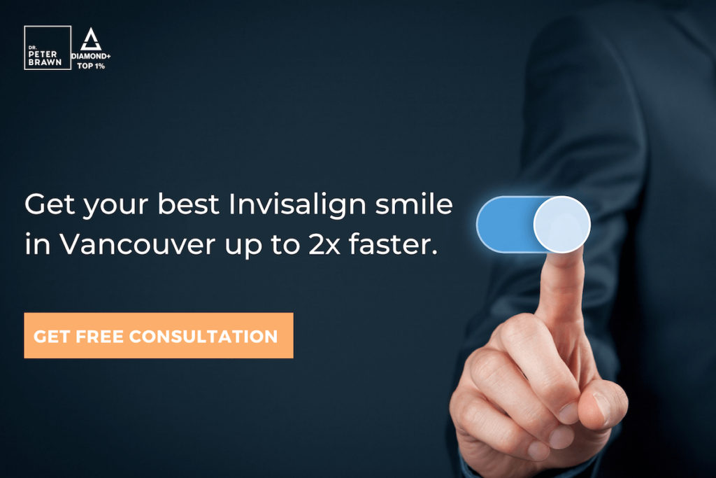 Get your best Invisalign smile in Vancouver graphic with finger controlling slider