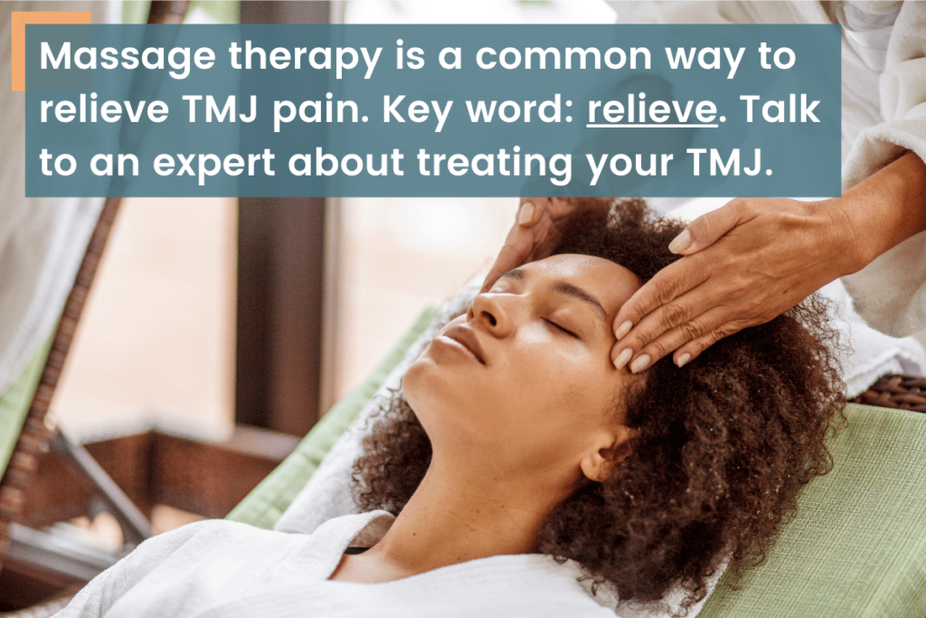 Woman receiving TMJ treatment through massage therapy